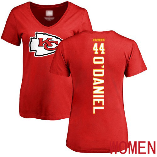 Women Kansas City Chiefs #44 ODaniel Dorian Red Backer NFL T Shirt